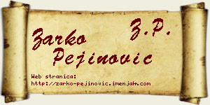 Žarko Pejinović vizit kartica